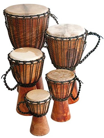 Tamburo Djembe principianti Mogano oliato 50 cm Capra Ø 22 – 24 cm Africa Drum mondo musica Percussion