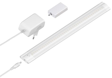 ledscom.de Smarte LED Unterbau-Leuchte SIRIS weiß matt, Netzteil und WLAN-Controller, flach, Smart-Home, Alexa-fähig je 30cm, 368lm, warmweiß