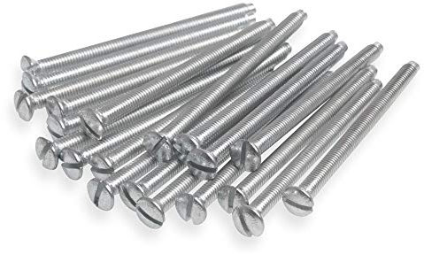 Harlington Group Confezione da 20 viti lunghe M3,5 x 35 mm per interruttore della luce e prese, placcate in zinco brillante, vite con testa scanalata rialzata
