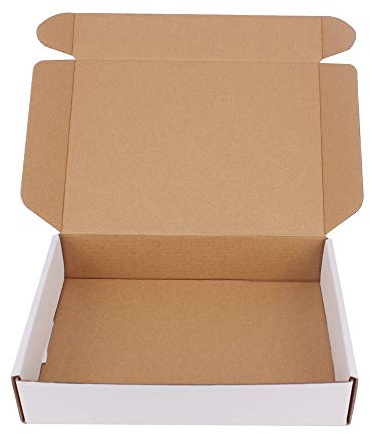 zmybcpack 30 Pack 11x8.75x2 Inch Corrugated Box Mailers- White Cardboard Shipping Box Corrugated Box Mailer Shipping Box For Mailer, Moving and Craft