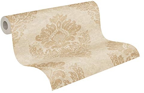 Carta Da Parati Damasco Alena - St. Petersburg Metropolitan Stories 2 A.S. Création Carta da parati tessuto non tessuto 10.05 m x 0.53 m Beige Marrone Prodotto in Germania 379013 37901-3