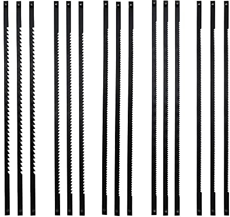 ZXShow 15 Stücke Laubsägeblätter 135 mm Scroll Sägeblätter 10/14/18/21/24 Zähne Kohlenstoffstahl Dekupiersägeblätter Sägeblatt Dekupiersäge für Holzbearbeitung Elektrowerkzeug-Zubehör