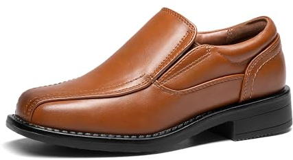 Bruno Marc pojkskor slip-on loafer bröllopsskor, Brun, 1 Little Kid