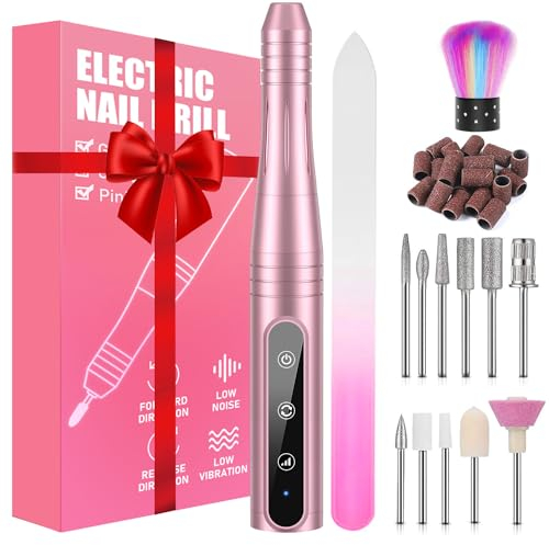 Elektrische Nagelfräser, Elektrische nagelfeile Maniküreset, 30000u/Min 11 in 1 USB Nagelknipser Set,Elektrisches Pediküreset, Polierwerkzeuge Nagelknipser Set für Acryl Gele Kallus Entfernen