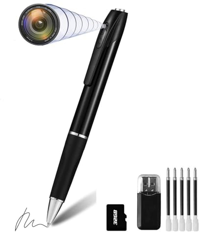 MAGENDARA Caméra Espion Caméra Cachée Stylo 1080P Mini Caméra de Poche avec Go Caméra Stylo avec Enregistrement Vidéo Prise de Photo et 150 Mins d'Autonomie de la Batterie Rechargeable (A1-2)
