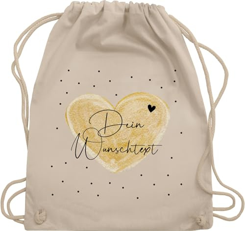 Turnbeutel Rucksack - Aufdruck selbst gestalten - Dein Wunschtext I Geschenk personalisiert Weihnachten I Vatertag I Muttertag I Geburtstag - Unisize - Naturweiß - taschen jga