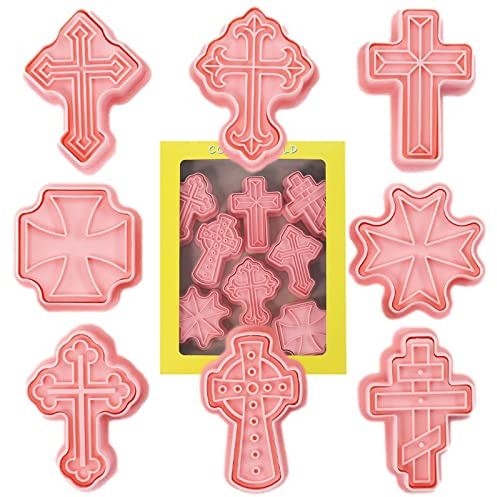 Keloc cortadores galletas cruzadas | galletas cruz | hornear dibujos animados para masa pastel galletas, herramienta hornear estilo cristiano para