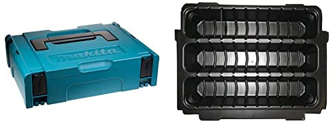 Makita 821549-5 Makpac Connector Case, Type 1 & P-83696 Insert with Three Compartments