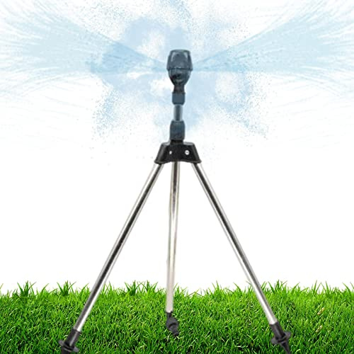 Sprinkler Für Hof, Regner Stativ, Sprinkler, Impulsregner Mit Stativ, Rasensprenger Kreisregner Große Flächen, Sprengwinkel 0-360° , Automatisch Rotierende Bewässerungssprinkler Für Hof, Garten, Rasen