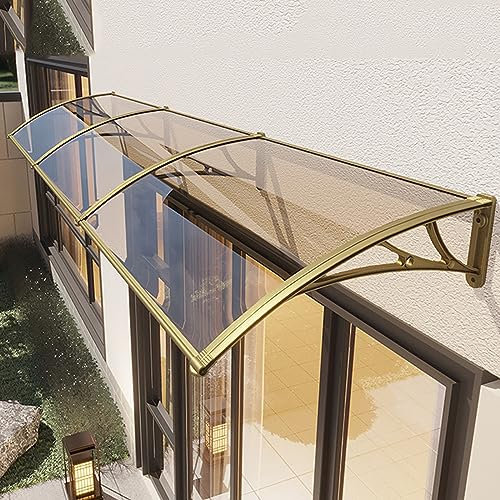Vordach Haustürvordach,Transparentes Pultbogenvordach,Sonnenschutz Regenschutz Vordach haustür Überdachung,Modernes Design Pultvordach und Türüberdachung aus Polycarbonat (80x120cm/32 x47)
