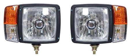Générique Paire Phares Avant Tracteur Côté Droit et Gauche Feu Conduit Clignotant Position + Ampoules 3 Fonctions