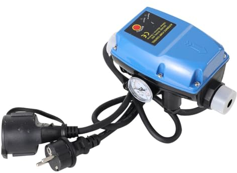 Cozyel Interruttore di controllo elettronico della pompa con manometro, regolatore automatico della pressione della pompa, (per pompa sommergibile, pozzi profondi, cisterna e pompe da giardino a