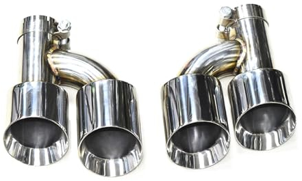 Auspuffblenden 1 Paar H-förmige Doppel-Auspuffspitze, Auto-Universal-Auspuffrohr, Edelstahl-Schalldämpferspitzen, 60 mm Einlassdüse, Abgasanlage Endrohr für Autos (Größe : ID63 MM OD89MM)