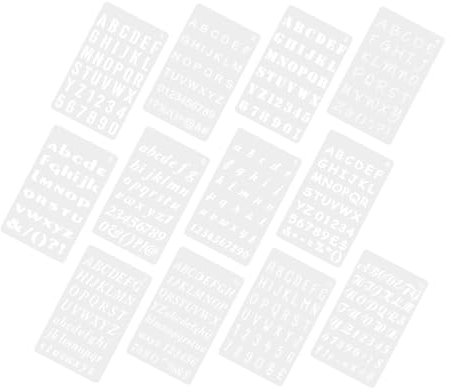 Hohopeti 12blätter Kunststoff-wandschablonen Zum Malen Von Alphabet-buchstaben Schablonen Für Alphabet-wandkunstbedarf Malschablonen Aus Pet-material Sauber Und Glatt Für Bastel Und