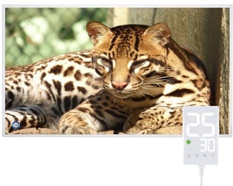 Hocosyme Chauffage Infrarouge 800 Watts Avec Thermostat Tactile, Montage Mural du Radiateur Infrarouge - 1-3 Minutes à une température de fonctionnement Jusqu'à 120 Degrés - Tigre