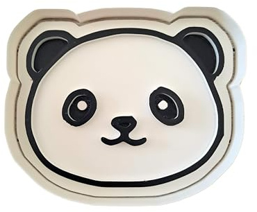 Tagliabiscotti.it - Stampo per creare decorazioni in pasta di zucchero a forma di orsetto Panda Viso, per biscotti, baby shower, battesimo, compleanno - Cookies cutter - Tagliabiscotti - 8cm x 7cm