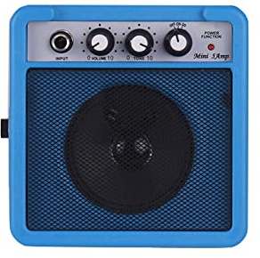 5W Portable Mini Guitar Amp 5 * 2.4 * 4.9in Guitar Amplifier Spreaker With Overdrive Function Headphone Jack For Electric Guitar (Blue)