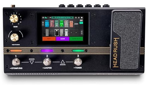 HeadRush Flex Prime Gitarre und Bass Multi-Effekt Pedal und Amp Modeling Prozessor mit Touchscreen, Looper, WLAN, Bluetooth, IR Loader, USB, Lektionen