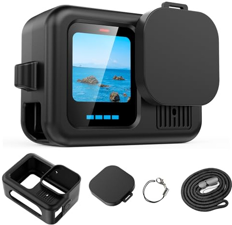 MotuTech Custodia protettiva per Gopro Hero 13 Black - Kit di accessori per Hero13 Black - Custodia per custodia Lens Hood con coperchio a cinghia (kit nero)