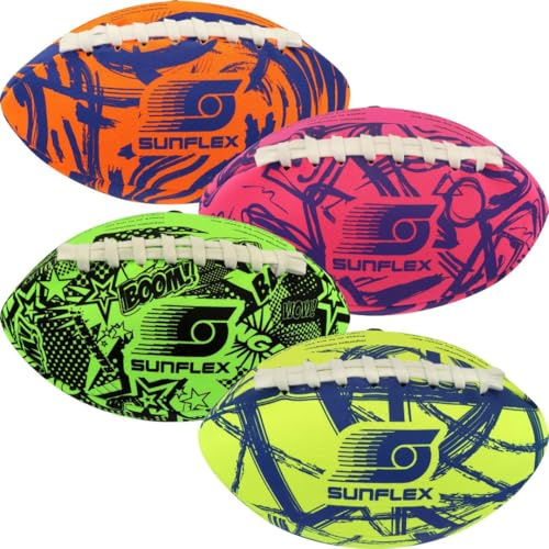 Sunflex® Neopren American Football Funky Crossed | sehr griffig | Wurfei ideal Werfen und Fangen | Ball weich und leicht für Strand und Garten| extrem robust und für Jede Altersgruppe
