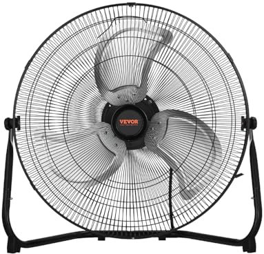 VEVOR Ventilatore da Pavimento, 3 Velocità, Ventilatore Industriale ad Alta Velocità da 508 mm 135,92 m³/min Inclinazione Regolabile a 360° per Casa, Garage, Negozio Commerciale e Camera da Letto