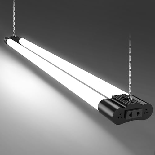 Hondony LED Feuchtraumleuchte 115CM mit 42W 6500k Kaltlweiß 5000Lumen, Ultraslim Deckenleuchte Feuchtraum Flach Wasserfest Wannenleuchte Werkstattlampe für Keller Garage, Weiß