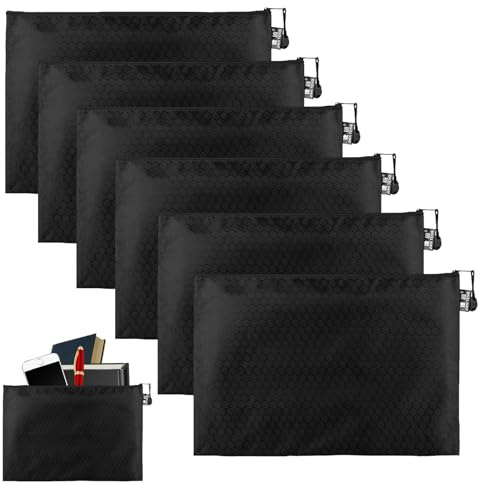 Loovisse 6 Stück geldmappe,Geldtaschen Banktasche,18 * 24cm A5 PU Banktasche,Geldscheintasche mit Reißverschluss,Wasserdichte Dokumententasche für Geldscheine Aufbewahrung Dokumenten