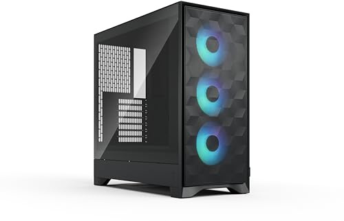 Fractal Design Pop 2 Air Black RGB – härdat glas – PC-gamingchassi med prestandaluftflöde – meshfrontpanel – tre 120 mm RGB-fläktar ingår – rymlig insida – stöd för ATX/mATX/ITX-moderkort