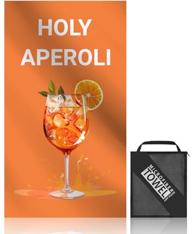 Scinzene Holy Aperoli microfaser Badetuch groß 90x180cm mit Lagerbeutel, Aperol Strand Handtuch, Saugfähig Und Schnell Trocknende Beach Towel Strandmatte Für Aperol Geschenk, Den Strand, Gym, Travel