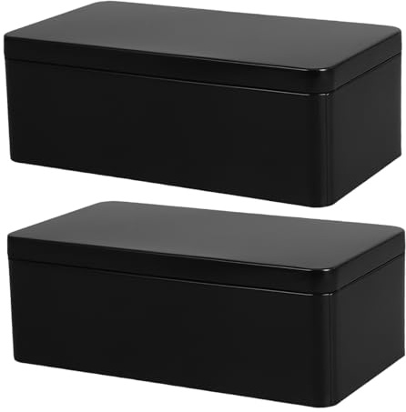 Healifty 2pcs Decorative Tinplate Box Sturdy Airtight Metal Canister for Tea Candy Money Storage Elegant Keepsake Box for Weddings and Special Occasions Sophisticated Design with Tight Seal