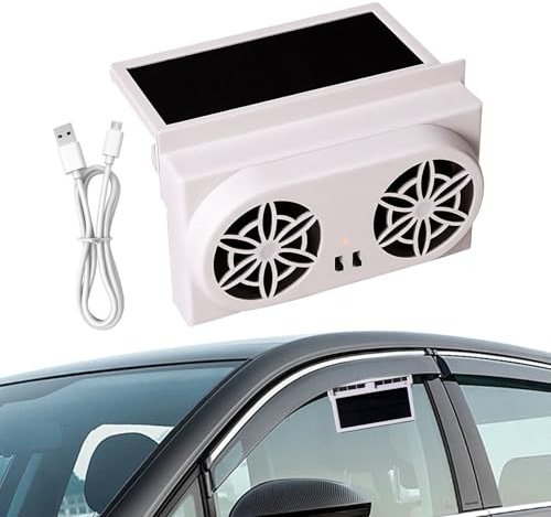 Solar Fan for Car,Energy Saving Car Exhaust Ventilation Fan - Electric Powered Portable Ventilator with Cooling Function for RV Driving Truck Outdoor