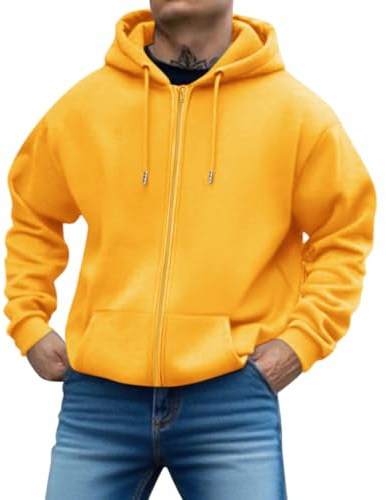 shownicer Felpa con Cappuccio e Cerniera Uomo Hoodie con Zip Sportiva Jogging