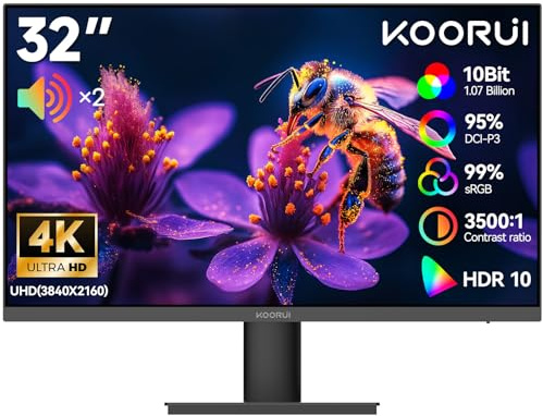 KOORUI 31,5 UHD 60 Hz Platt Skärm