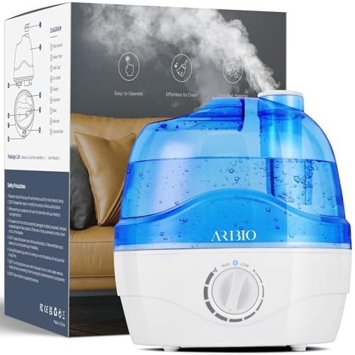 Luftbefeuchter, 2.2L Luftbefeuchter Schlafzimmer mit 360°Drehbare Düse, 28dB Leise, Auto Abschaltung und bis zu 24 Stunden, Leicht zu Reinigender, Humidifier für für ein Zimmer, Kinderzimmer Pflanzen