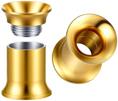 Gold Gauges 2g Internally Threaded Tunnel For Ears - PVD Plated Surigcal Steel Ear Flesh Tunnels - 6mm Internally Threaded Ear Gauge For Men Women - Double Flare Screw-fit Gold Tunnels Gauges