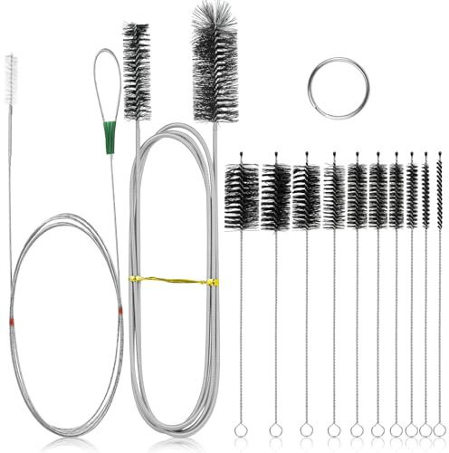 12 Stück Abflussreiniger,Rohrreinigungsbürsten,Abflussreinigungsbürsten | Schlauchbürsten, Flexiblen Abflussreiniger Spirale, Schmalen Flaschenbürsten, Bad- und Küchenspülbeckenbürsten