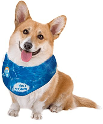 LL for Paws Kühlbandana für Hunde, Kühltücher für kleine Hunde, Kühlkragen, Kühlschal, Blauer Nackenkühler für Hunde für den Sommer (S)