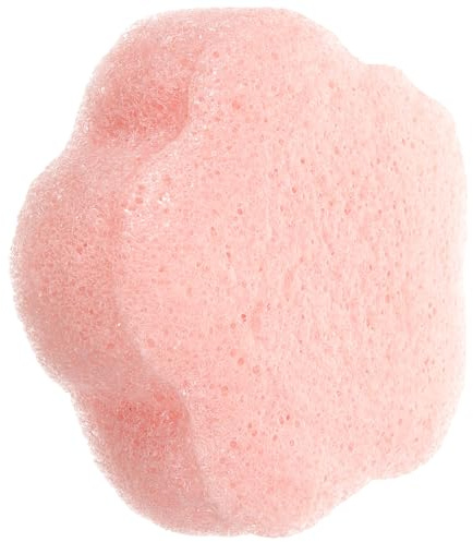 Operitacx Esponja Facial Limpiadora Forma de Flor Rosa, Material Vegetal Biodegradable, Esponja para Limpieza Profunda del Rostro, Herramienta para Cuidado Facial y Uso Diario