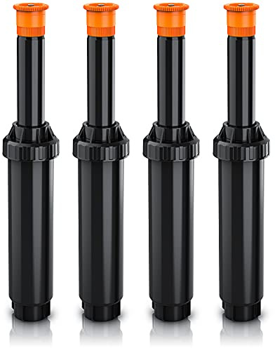 Brandson - 4X Set Versenkregner Viereck - Rasensprinkler – Pop-up Bewässerungssystem für kleine Rasenflächen bis 25 m² - Rasensprenger versenkbar - Rasensprenger Sprühregner