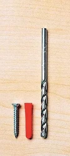 Wall Plugs 6mm x 30 with 40mm Screws and 6mm Drill Bit