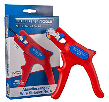 WEICON TOOLS Automatische Abisolierzange No. 6, Abisolierer für Kabel von 0,2-6 mm², bis 1.000 Volt, Made in Germany
