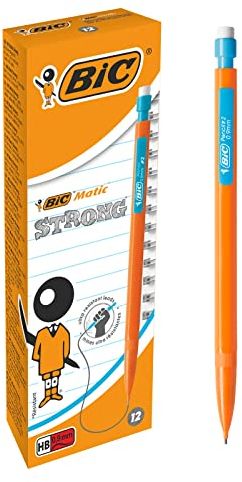 BIC 892271 Druckbleistift Matic STRONG, 0.9mm, HB, sortiert, inkl. 3 Minen, Schachtel à 12 Stück