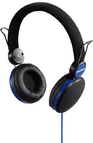Thomson 00131836 HED 2203 Over-Ear Kopfhörer (3,5mm Klinkenstecker, Empfindlichkeit: 110dB) schwarz/blau
