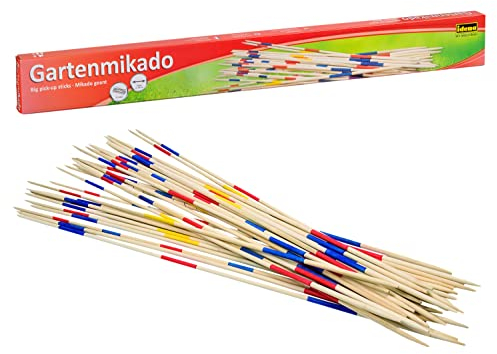Idena 6066132 - Gartenmikado mit 31 Stäben aus Bambusholz, für Kinder ab 8 Jahren, ideal zum Spielen im Freien