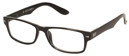 Kiss LUSTY Lunettes de Vue Homme Femme – Monture Carrée Élégante et Moderne – Style Minimaliste avec Détail Métallique sur les Branches – Verres Transparents Neutres avec Protection UV