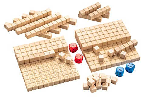WISSNER® Aktiv lernen - Juego de Las matemáticas, calcular en el Rango Decimal el Sistema de Diez con Las Barras de Dienes - RE-Wood®