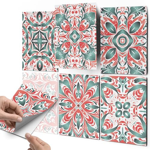 CREATISTO Fliesenaufkleber Fliesenfolie Mosaikfliesen - Klebefolie Aufkleber für Fliesen I Stickerfliesen - Mosaikfliesen für Küche, Bad, WC Bordüre (15x20 cm I 6 -Teilig)