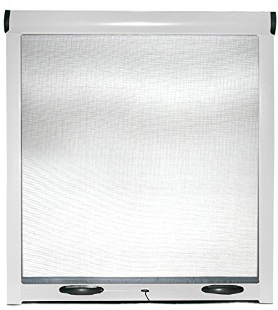 BRICOZONE Zanzariera a Rullo Avvolgibile Universale con Profilo Regolabile Riducibile in Alluminio per Finestra Porte Portafinestra Balconi con Frizione Kit Fai da Te Colore Bianco 60 x 150 cm