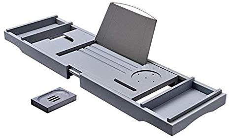 F-HOME Badewannenbretter, Einziehbare rutschfeste Badewannenablage - (75-109X23X4,5CM)