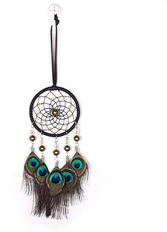 iSpchen Traumfänger, Handgemachte Dreamcatcher mit Pfauenfeder Wandbehang Anhänger Wohnkultur Ornamente für Schlafzimmer Wanddekoration